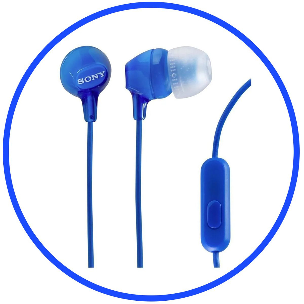 MDR-EX15AP LI наушники Sony с микрофоном, синие #1