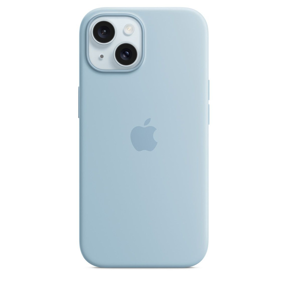 Силиконовый чехол MagSafe для iPhone 15, Silicone Case with MagSafe / светло-голубой (Light Blue)  #1