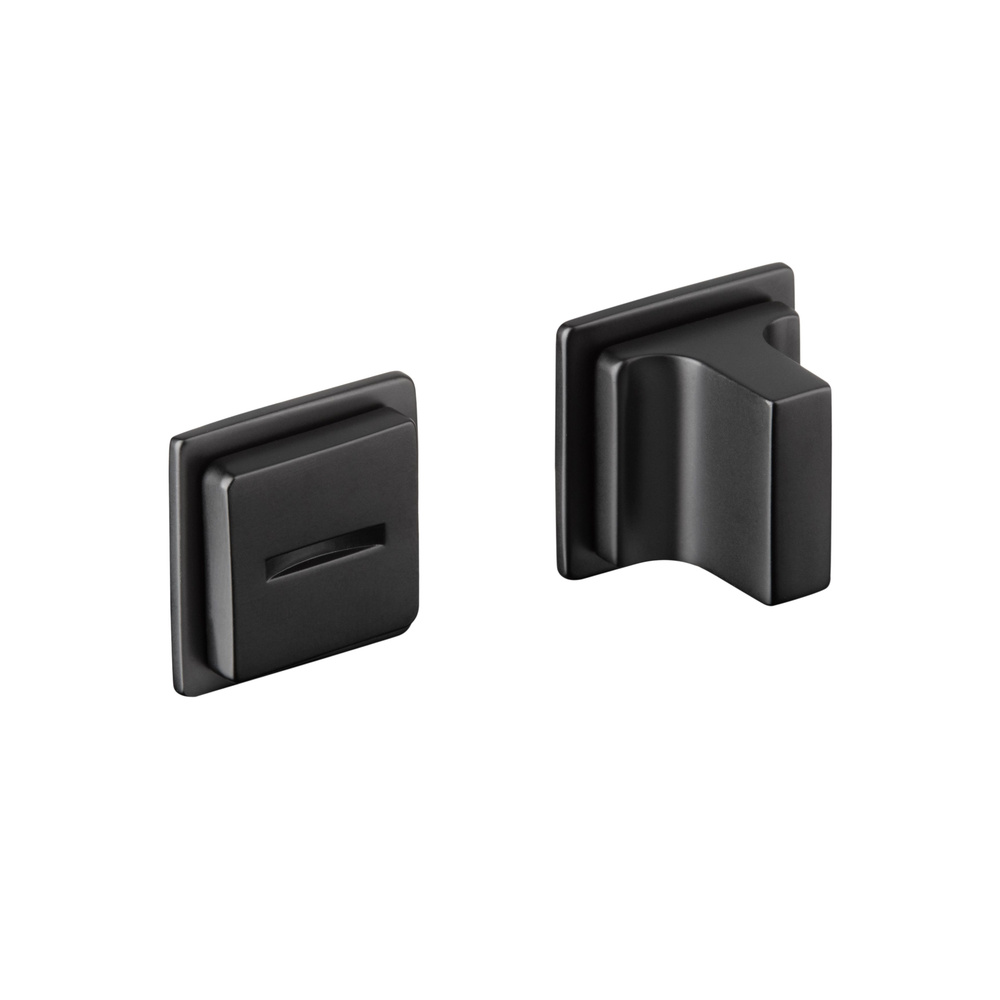 Завертка дверная сантехническая SMART FIX WC-45 BLACK (черный матовых) на квадратном основании поворотная #1