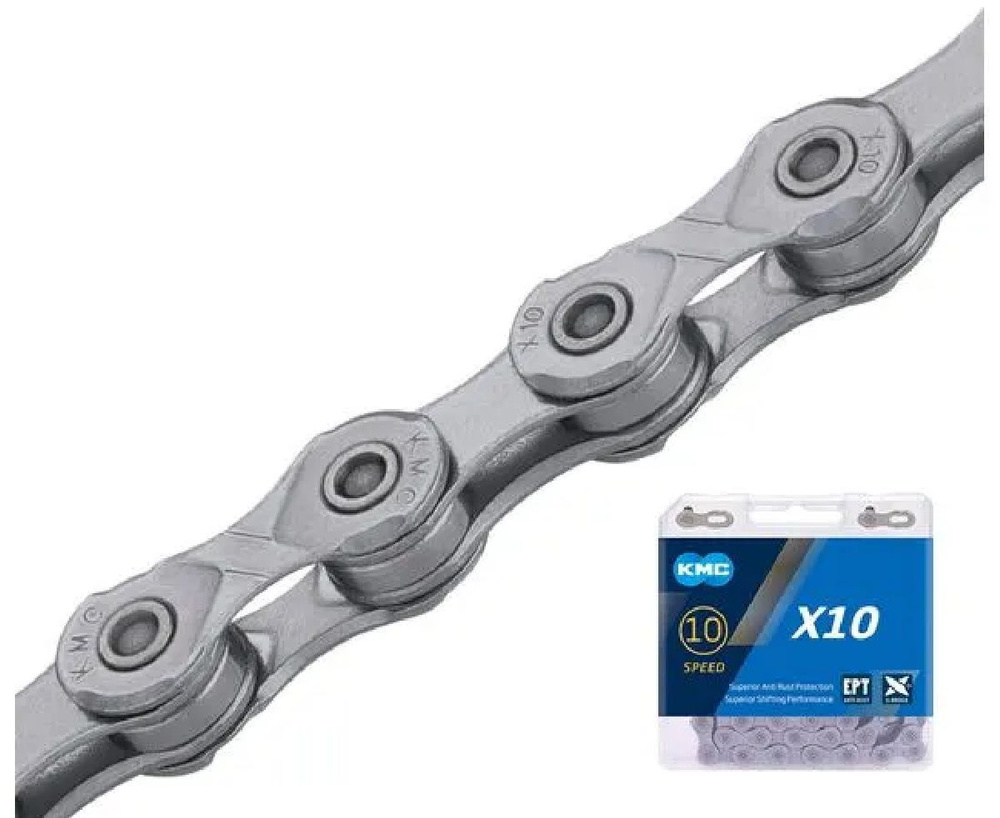 Цепь велосипедная KMC X10 EPT 1/2"X11/128"X116L 10 скоростей (в боксе)  #1