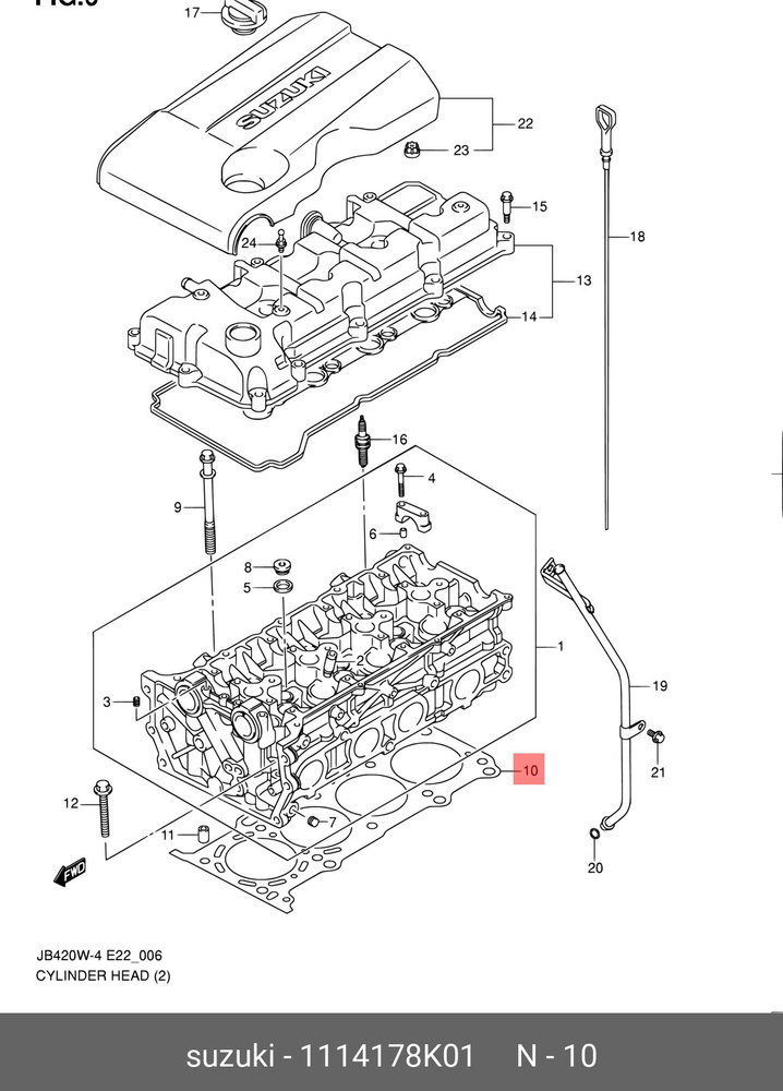 Suzuki Прокладка ГБЦ, арт. 11141-78K01, 1 шт. #1