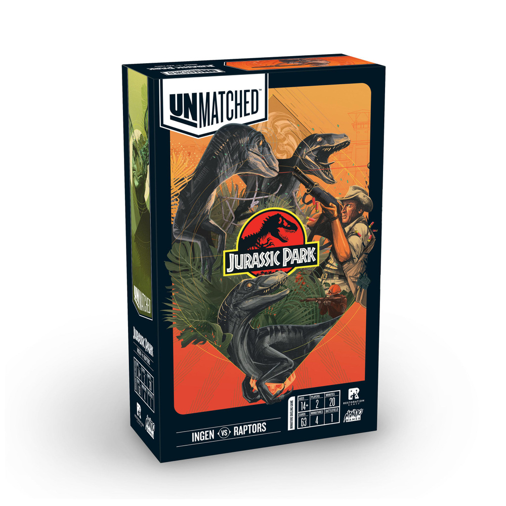 Настольная игра Unmatched Jurassic Park. InGen vs Raptors (на английском языке)  #1