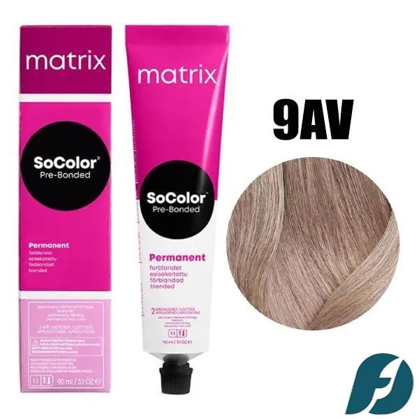 Matrix SOCOLOR 9AV Крем-краска стойкая для волос Очень светлый блондин пепельно-перламутровый, 90мл. #1