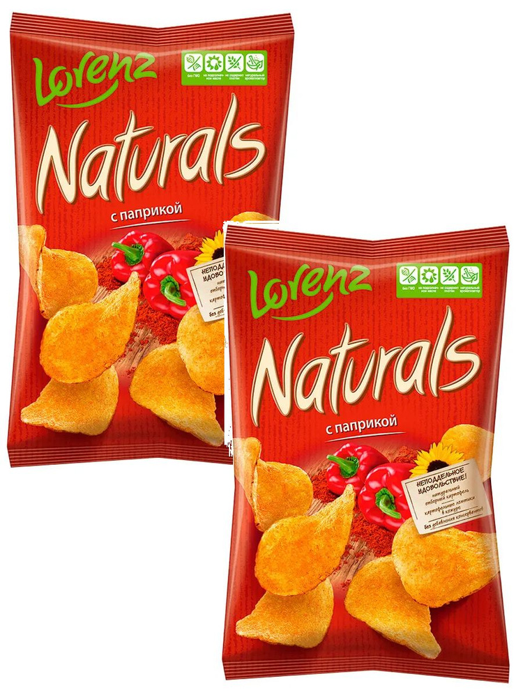 Набор чипсов картофельных Lorenz Naturals с паприкой, 100 г х 2 шт  #1