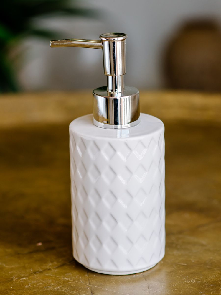 Диспенсер для жидкого мыла керамический ND Play "White Lily" / Дозатор для моющего средства для ванной #1