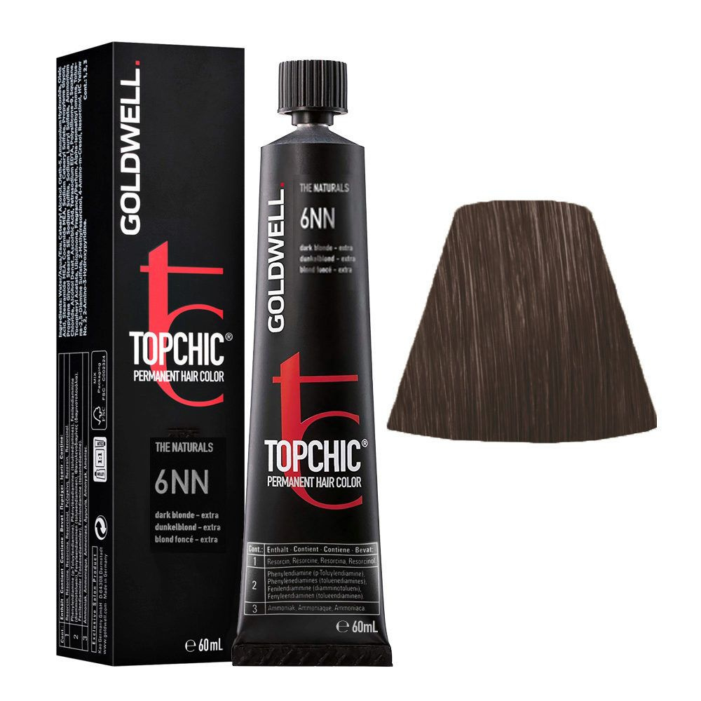 Goldwell TOPCHIC 6NN, Cтойкая крем-краска для волос, Темно-русый экстра, 60мл  #1