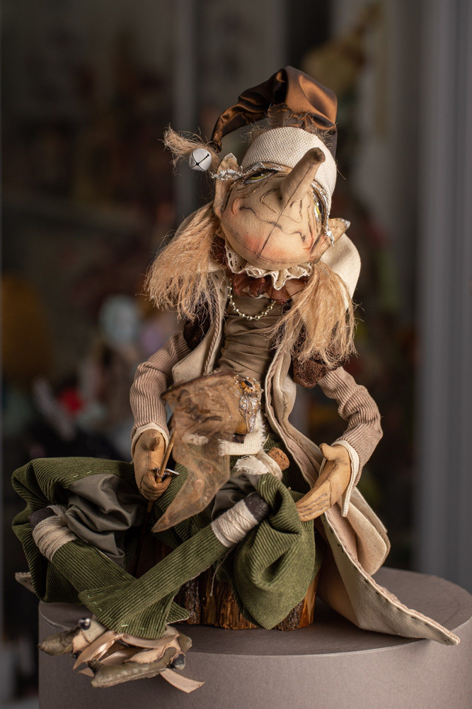 Авторская кукла "Дуремар" ручной работы, текстильная, интерьерная  #1