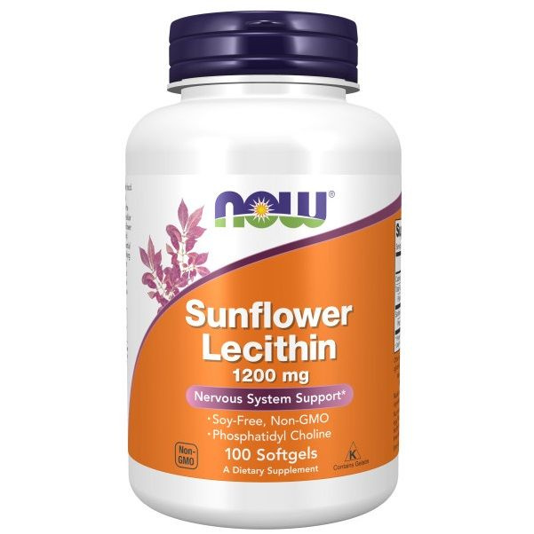 Жирные кислоты, Нау Подсолнечный лецитин, NOW Sunflower Lecithin, 1200 мг Softgels, 100 капс.  #1