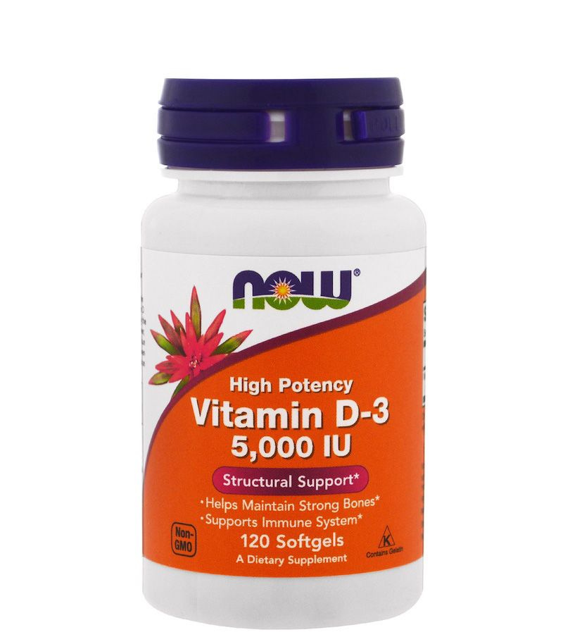 Now Foods Vitamin D-3 High Potency (Витамин Д-3 высокоактивный) 5000 IU 120 мягких капсул  #1