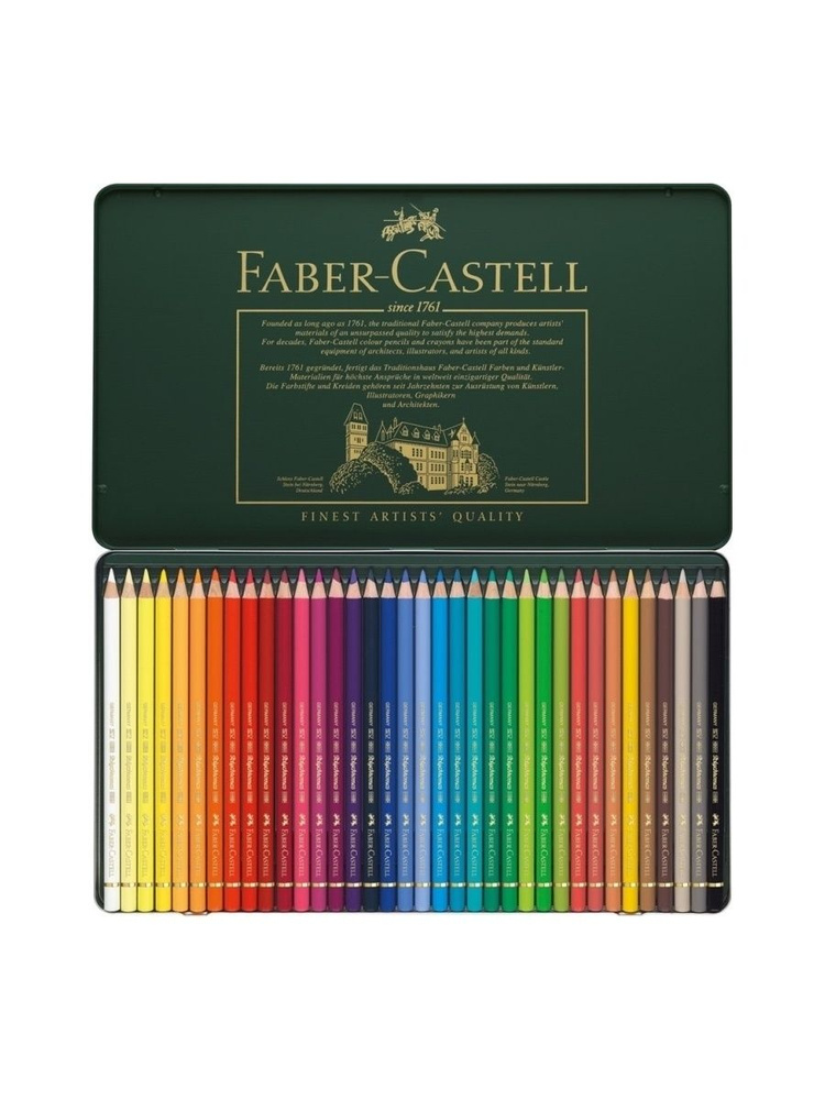 Карандаши цветные Faber-Castell 36 цветов, Polychromos, металлическая коробка  #1