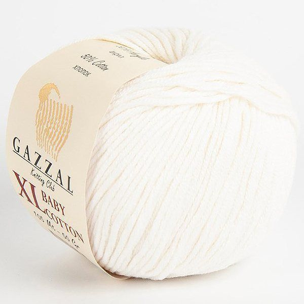 Пряжа Gazzal BABY COTTON XL 3410 белый (10 мотков) #1