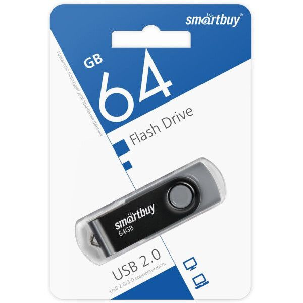 SmartBuy USB-флеш-накопитель SB064GB2TWK 64 ГБ, черно-серый #1