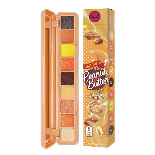 J. CAT BEAUTY Палетка теней для век 9 оттенков SWEET TOOTH, № 103 Peanut Butter, 7,2 г  #1