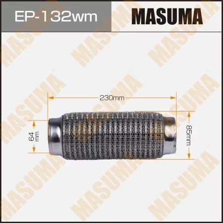 Гофра глушителя MASUMA EP-132wm 64х230 усиленная, 3-х слойная, wiremesh, interlock  #1