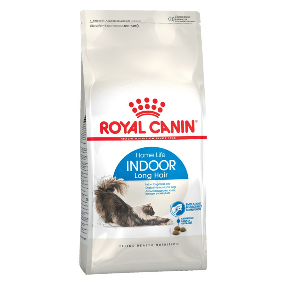 Корм сухой Royal Canin INDOOR LONG HAIR 400г для взрослых домашних длинношерстных кошек  #1