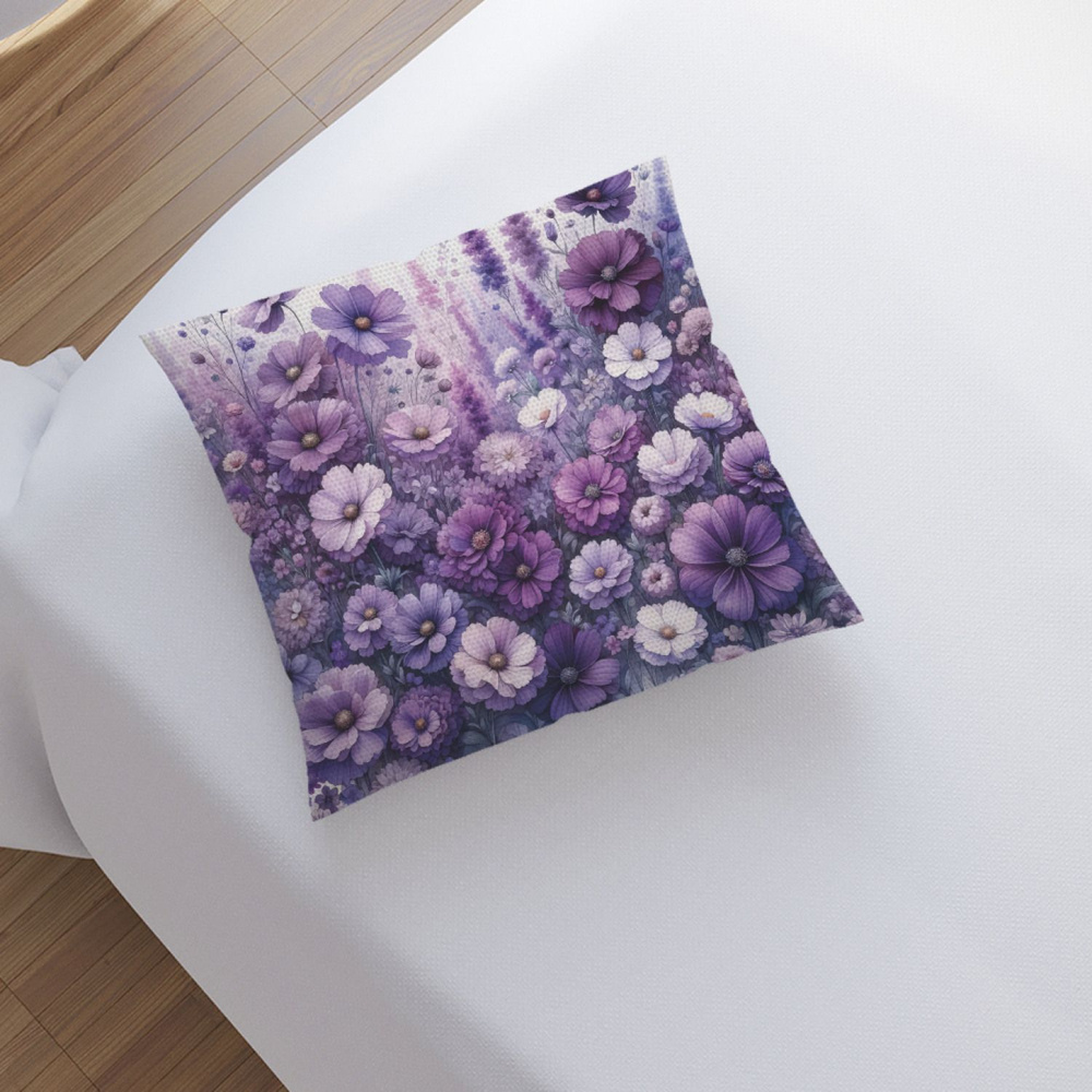 Наволочка декоративная на молнии JoyArty, чехол на подушку "Цветочная долина", 45х45 см  #1