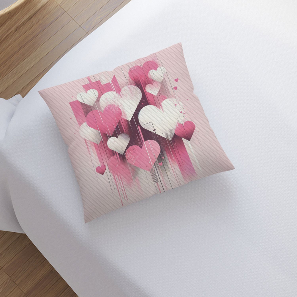 Наволочка декоративная на молнии JoyArty, чехол на подушку "Яркие сердца", 45х45 см  #1