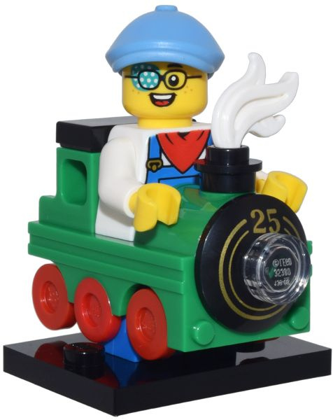 Минифигурка LEGO 71045 Train Kid, Series 25 (Complete Set with Stand and Accessories) col25-10 U  #1