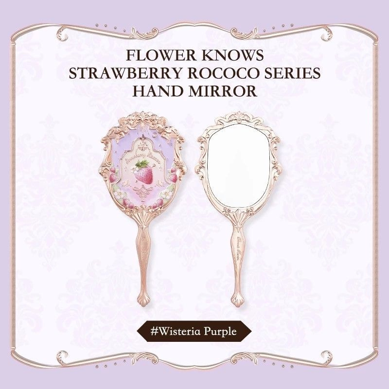 Зеркало с ручкой Flower Knows, серия Violet Strawberry Rococo, сиреневое #1