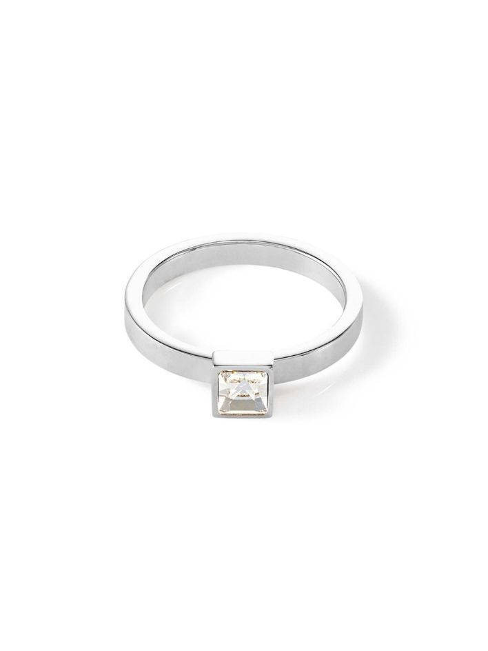 Кольцо Brilliant Square small Crystal-Silver 18 мм Coeur de Lion с кристаллом Swarovski, ювелирная бижутерия #1