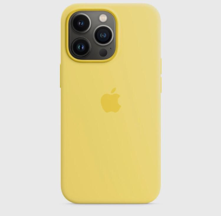 Силиконовый чехол Soft Touch на iPhone (Айфон) 15 Pro (с логотипом), желтый  #1