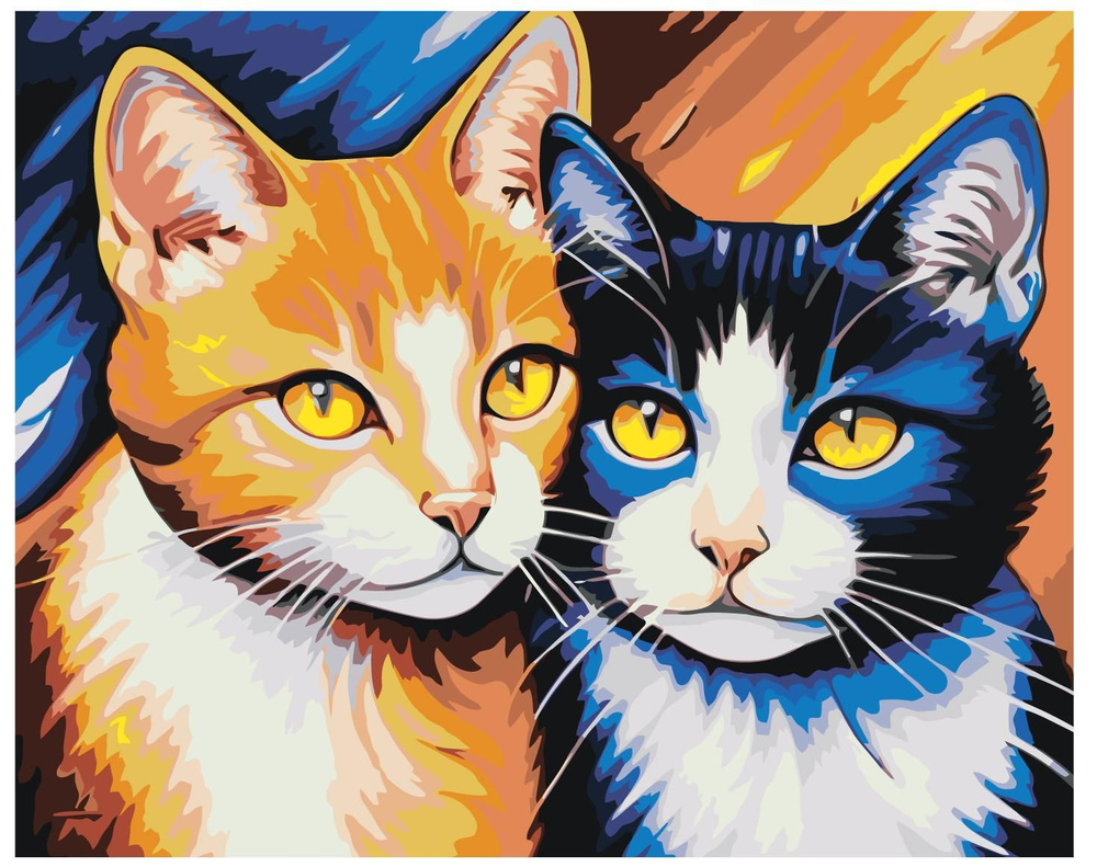 Картина по номерам,"Живопись по номерам", 48 x 60, LID-001, котики, рыжий кот  #1
