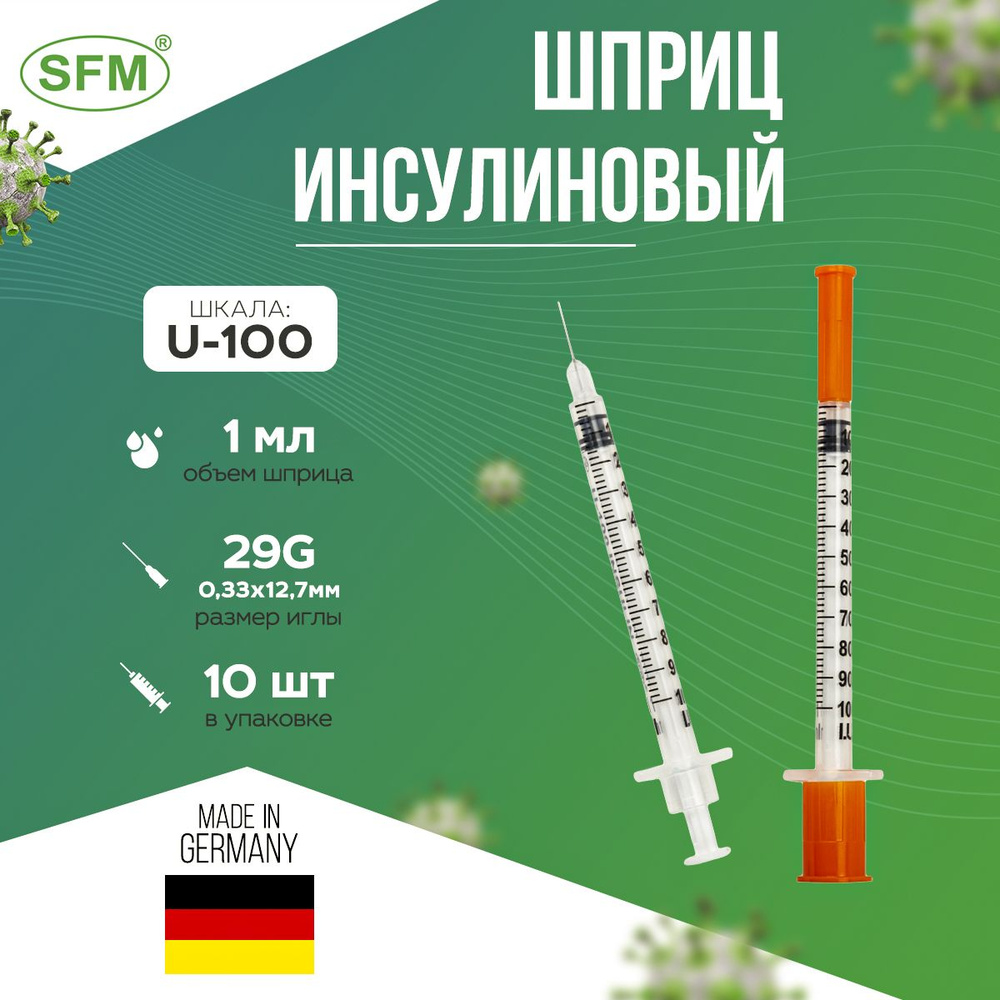 Шприц инсулиновый 1 мл 10шт U-100 #1