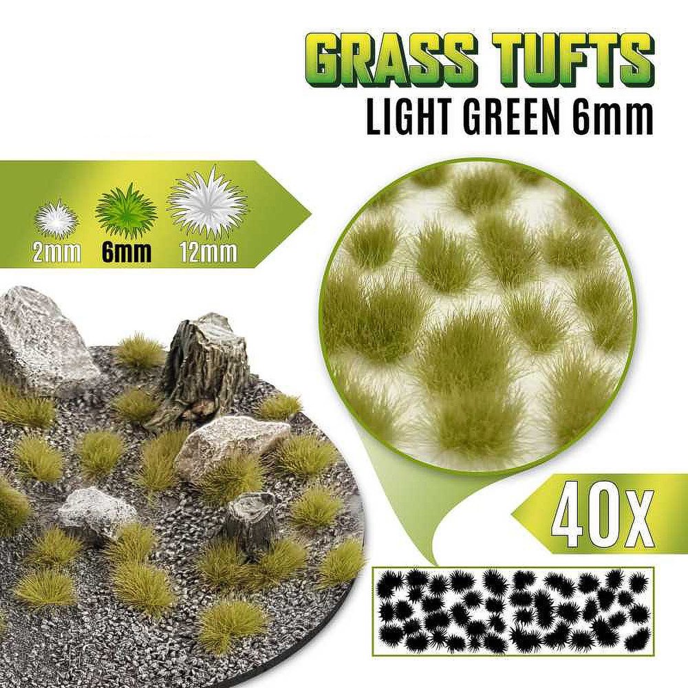 Green Stuff World: Пучки травы для макетов и диорам Grass Tufts 6 mm - Light Green  #1