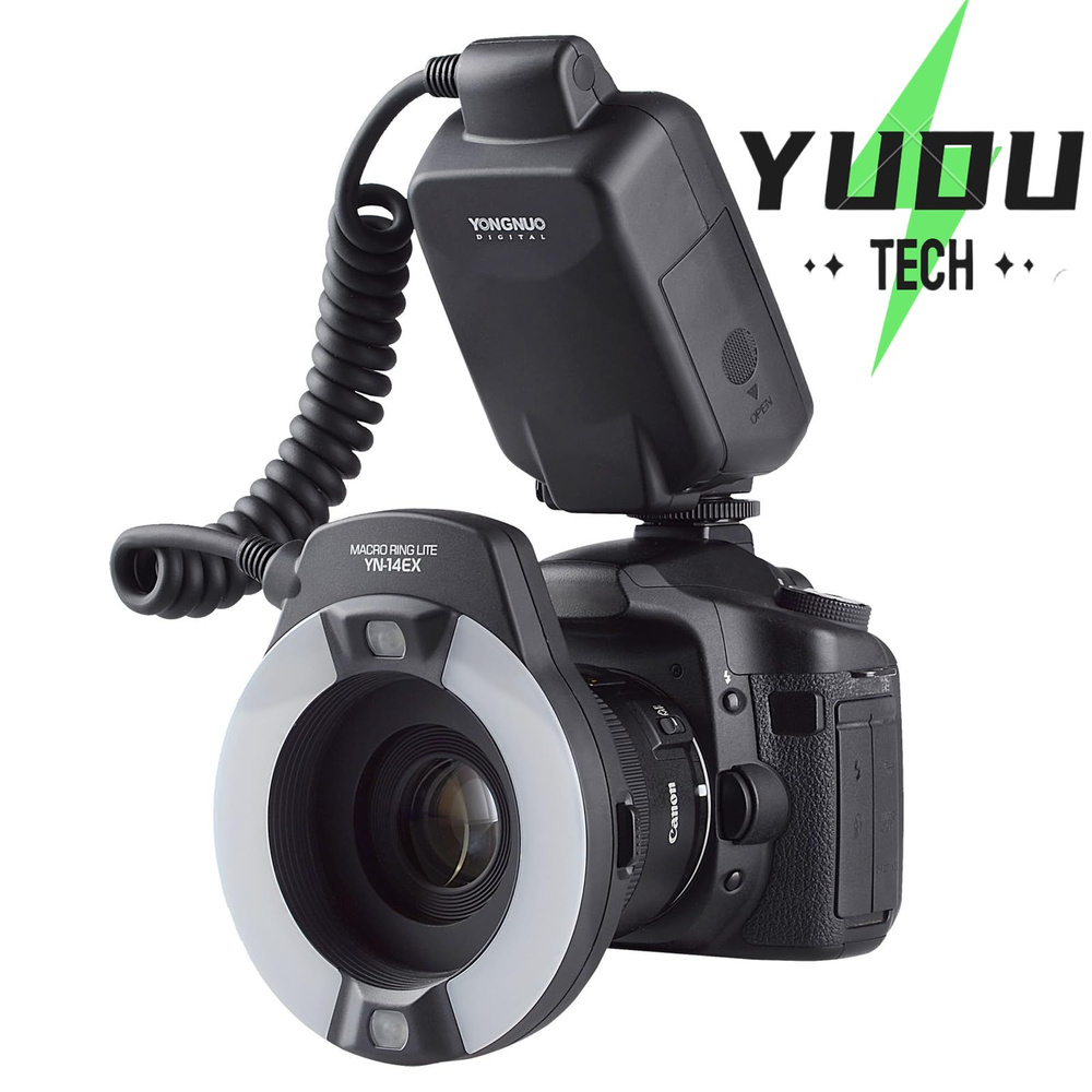 Yongnuo YN14EX ,Кольцевая вспышка TTL macro, светодиодная вспышка с переходным кольцом, подходит для #1