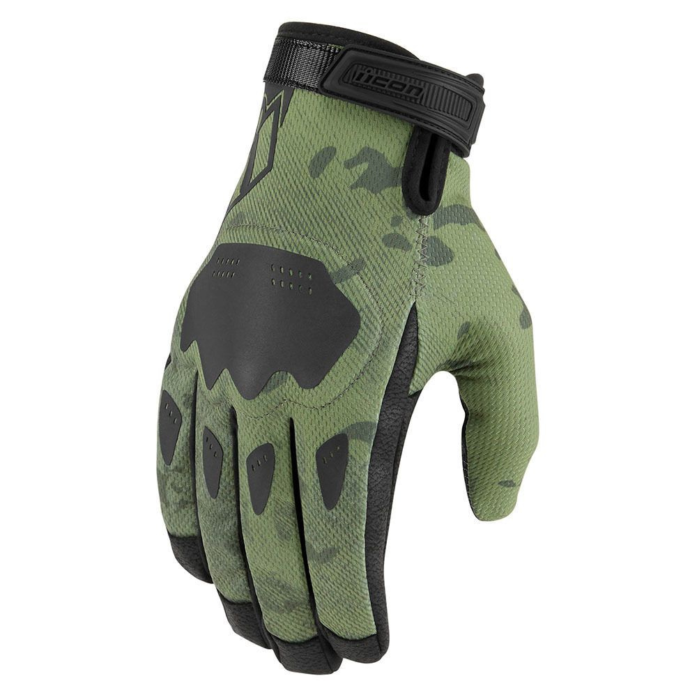 Мотоперчатки ICON Hooligan CE Gloves (S / Зеленый, Камуфляж) #1