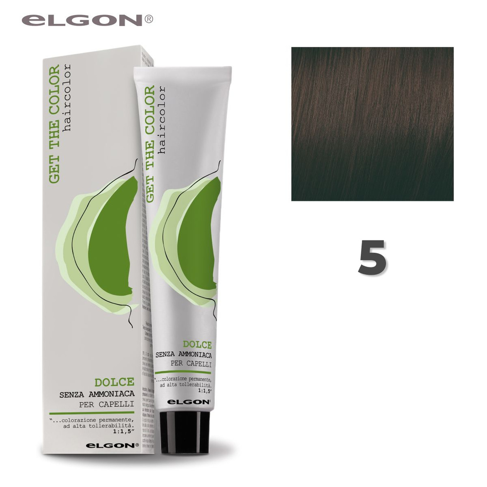 Elgon Краска для волос без аммиака Get The Color Dolce 5 каштановый натуральный, 100 мл.  #1