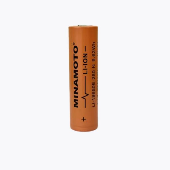 Аккумулятор MINAMOTO LI-Ion 18650E-260-N, 3.7 В, 2600 мАч, с лепестковыми выводами  #1
