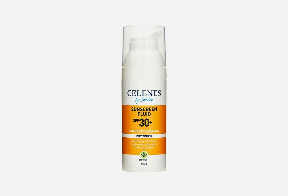 CELENES dry touch fluid Солнцезащитный флюид для лица и шеи spf30+ #1