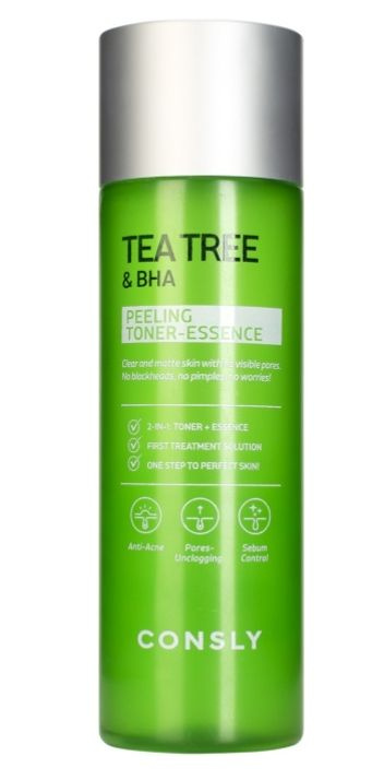 Consly Отшелушивающий пилинг-тонер для лица Tea Tree & BHA Peeling Toner-Essence, с чайным деревом и #1