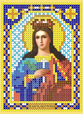 Схема для вышивания бисером (без бисера), именная икона "Святая Великомученица Екатерина" 8 х 11см  #1