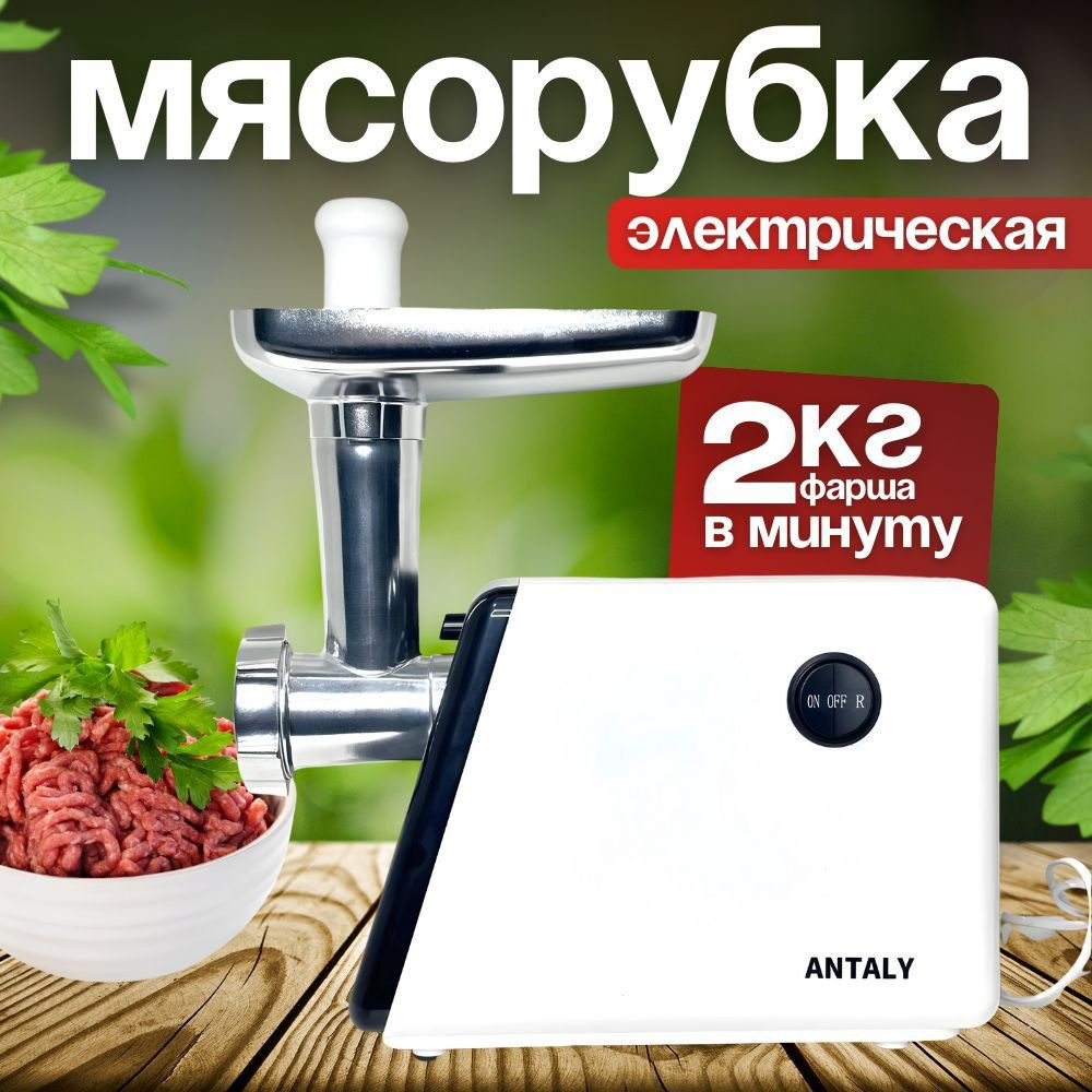 Мясорубка электрическая Antaly Серая. Производительность 3 кг/мин 2800W  #1