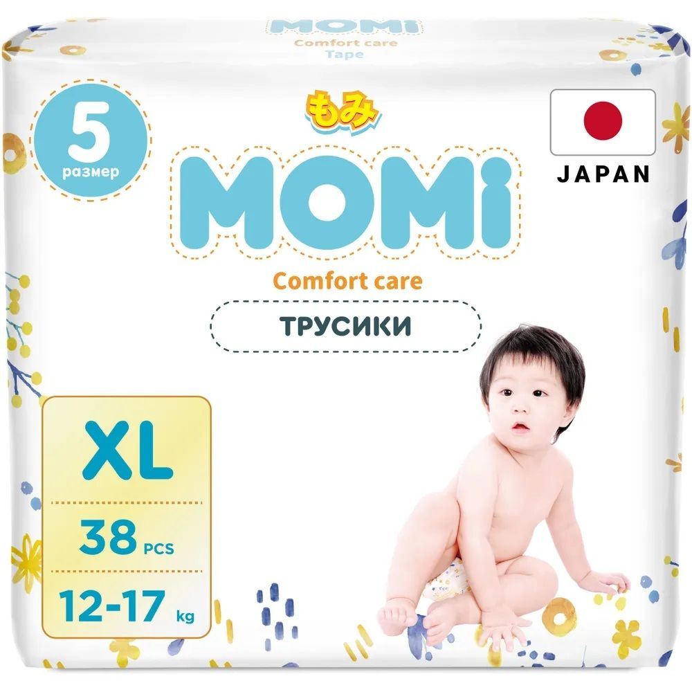 Подгузники-трусики Momi Comfort Care, размер: XL/5, 12-17кг, 38шт #1