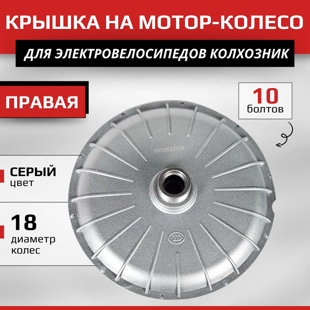 Крышка на мотор-колесо (Правая,10 болтов) 240W подшипник 6203  #1