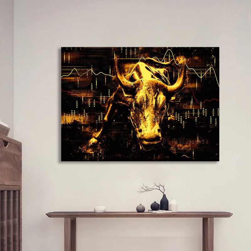 Большая картина Золотой телец, 80х110 см. #1