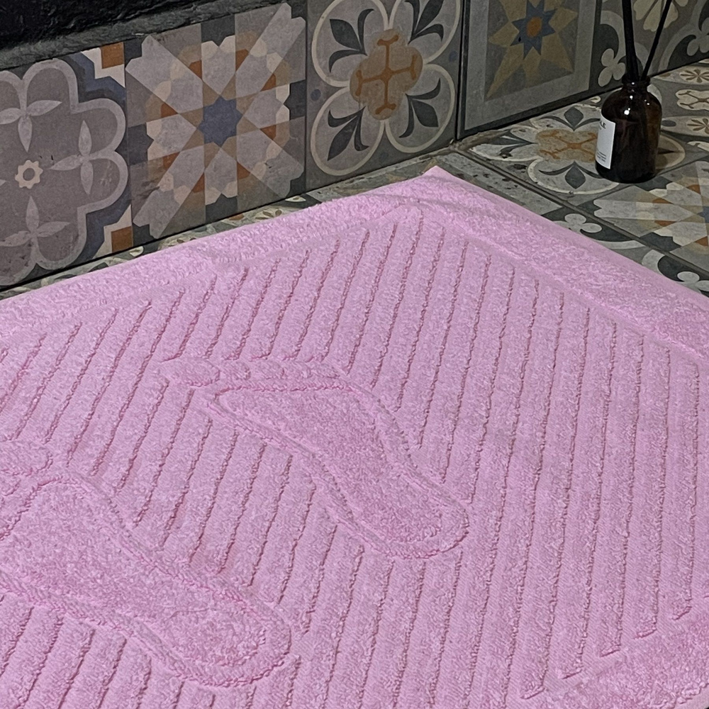 Полотенце-коврик махровое для ног TM TEXTILE 50x70 розовый 102, 1шт.,плотность 700  #1