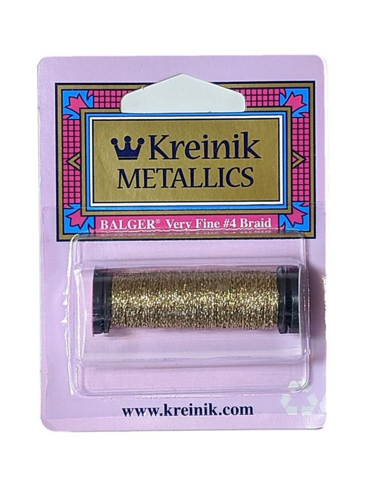 Металлизированные нитки Kreinik Very Fine Metallic Braid #4 цвет 017HL - White Gold Hi Lustre  #1