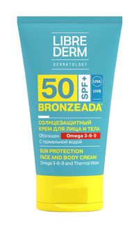 Солнцезащита Librederm Bronzeada Sun Protection Face and Body Cream Jmega 3-6-9 and Thermal Water SPF #1