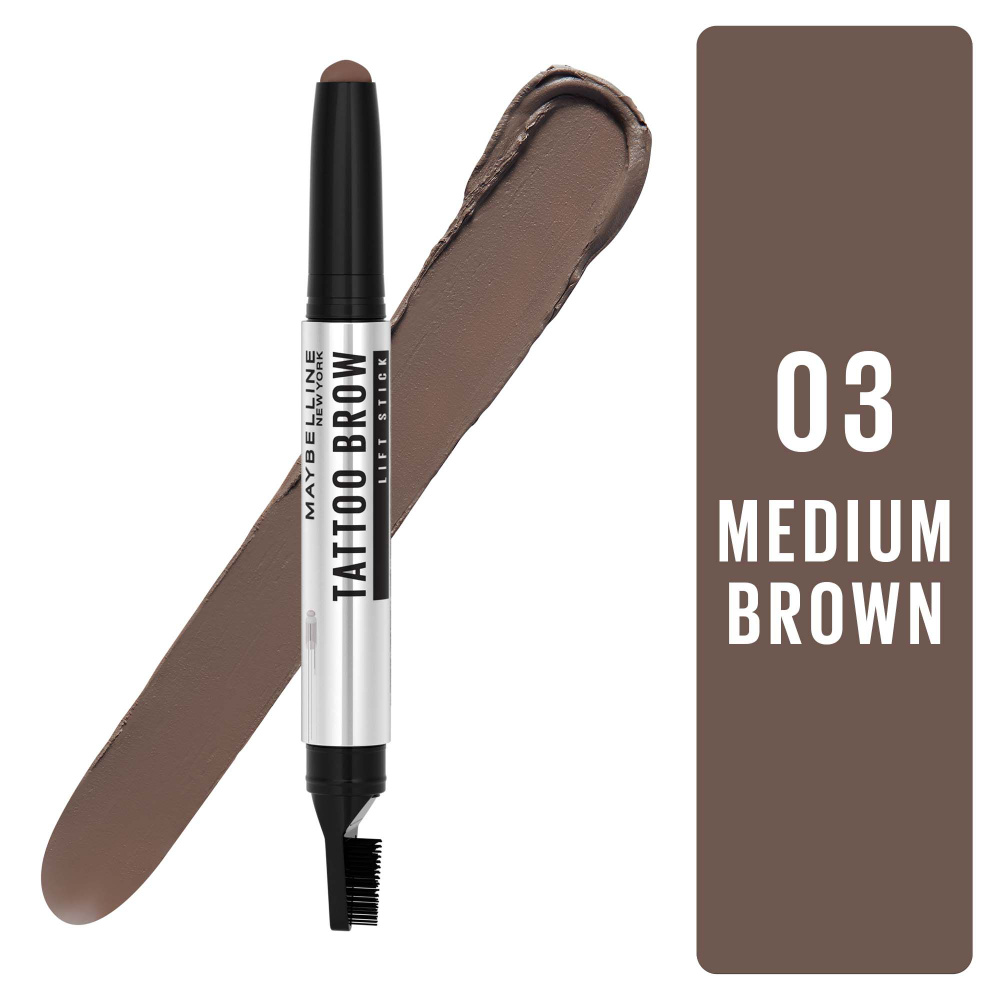 Карандаш д/бровей Maybelline Tattoo Brow Lift #03 medium brown #1