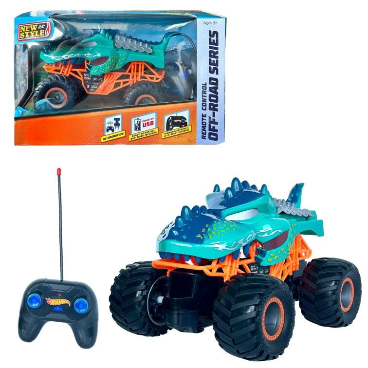 Машинка на пульте управления Монстр трак Mega Wrex, игрушка на радиоуправлении Monster Trucks для мальчиков #1