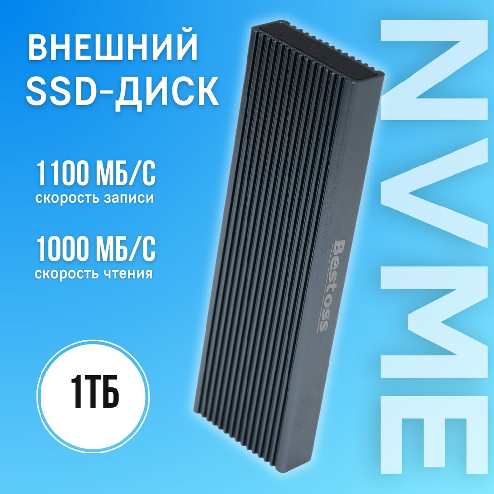 Bestoss 1 ТБ Внешний SSD-диск External USB M.2 NVMe (ExternalUSBM.2NVMe_1TB), черный  #1