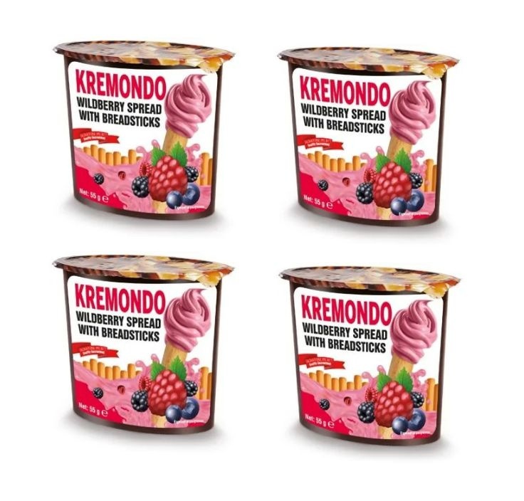 Набор из пасты со вкусом лесные ягоды и хлебных палочек Kremondo, 55 гр x 4 шт  #1