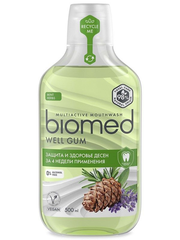 Ополаскиватель для полости рта Biomed Well Gum мята, 500мл #1