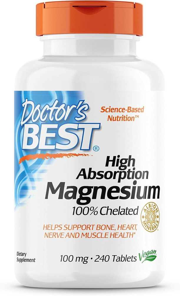 Doctors Best High Absorption Magnesium 100% Chelated 240 tablets (магний хелат) #1