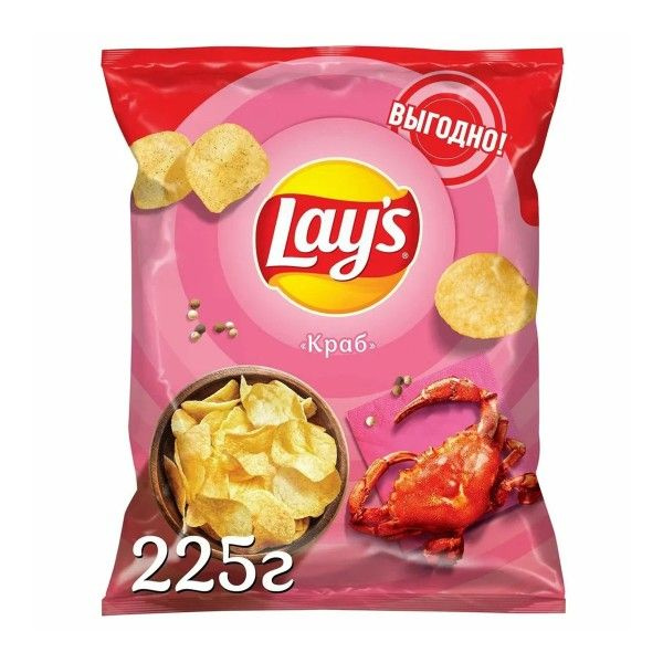 Чипсы Lay's краб 225г-5шт #1