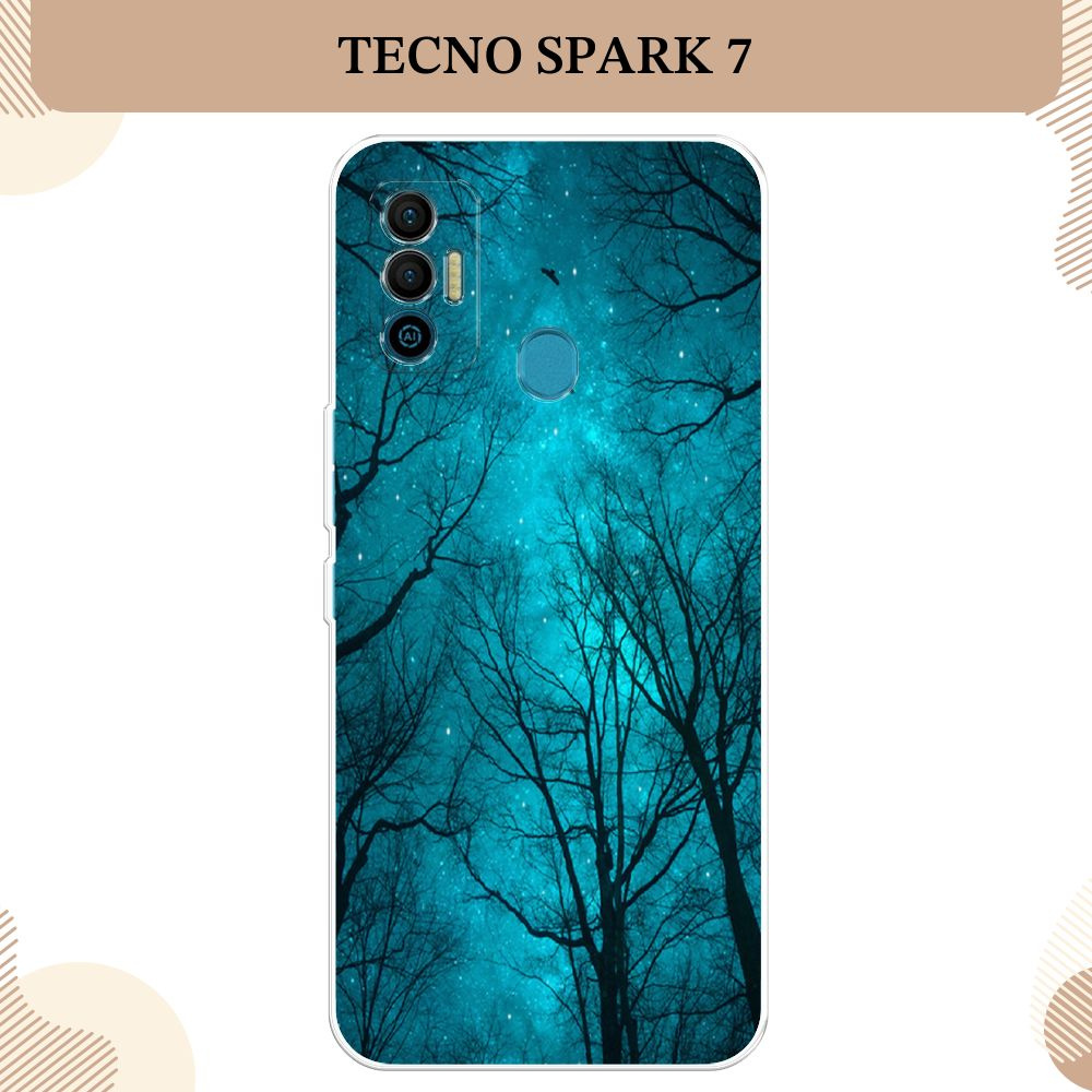 Силиконовый чехол на Tecno Spark 7 / Текно Спарк 7, Сказочный лес  #1